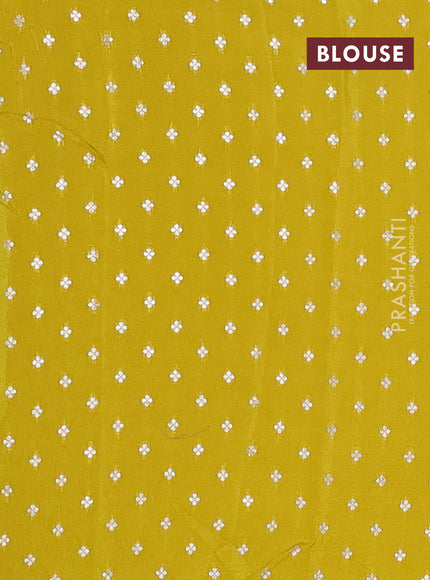 Semi mysore silk saree lime yellow with zari woven buttas and zari woven border