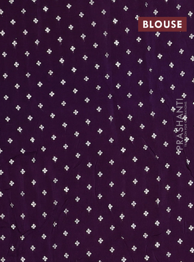 Semi mysore silk saree violet with zari woven buttas and zari woven border