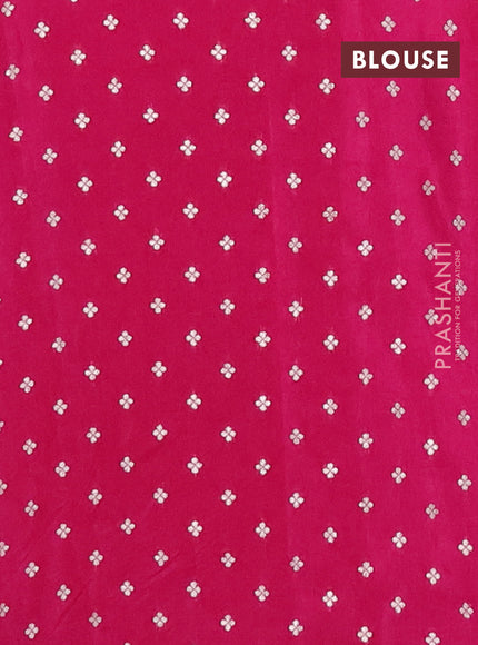 Semi mysore silk saree pink with allover zari checks & buttas and zari woven butta border