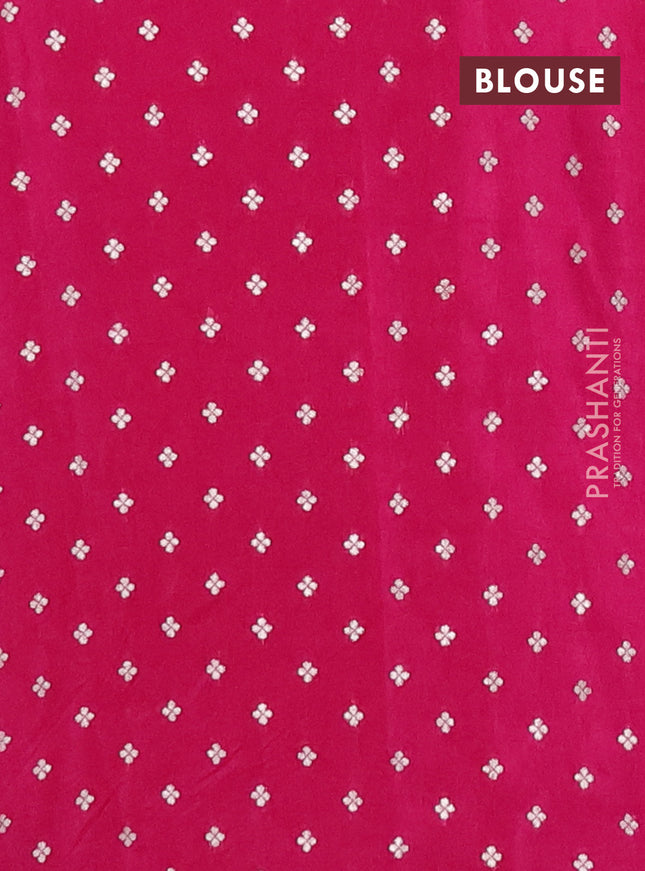 Semi mysore silk saree pink with allover zari checks & buttas and zari woven butta border