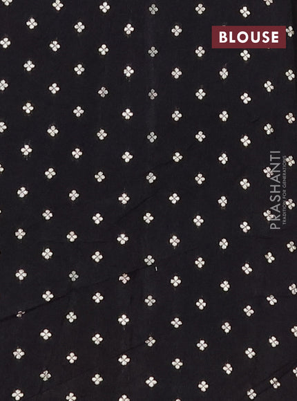 Semi mysore silk saree black with allover zari checks & buttas and zari woven butta border