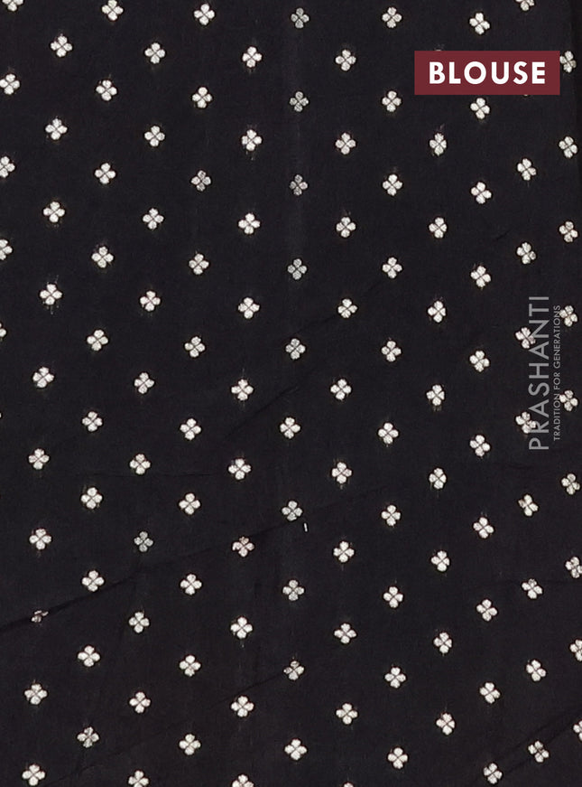 Semi mysore silk saree black with allover zari checks & buttas and zari woven butta border