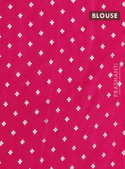 Semi mysore silk saree pink with plain body and zari woven border