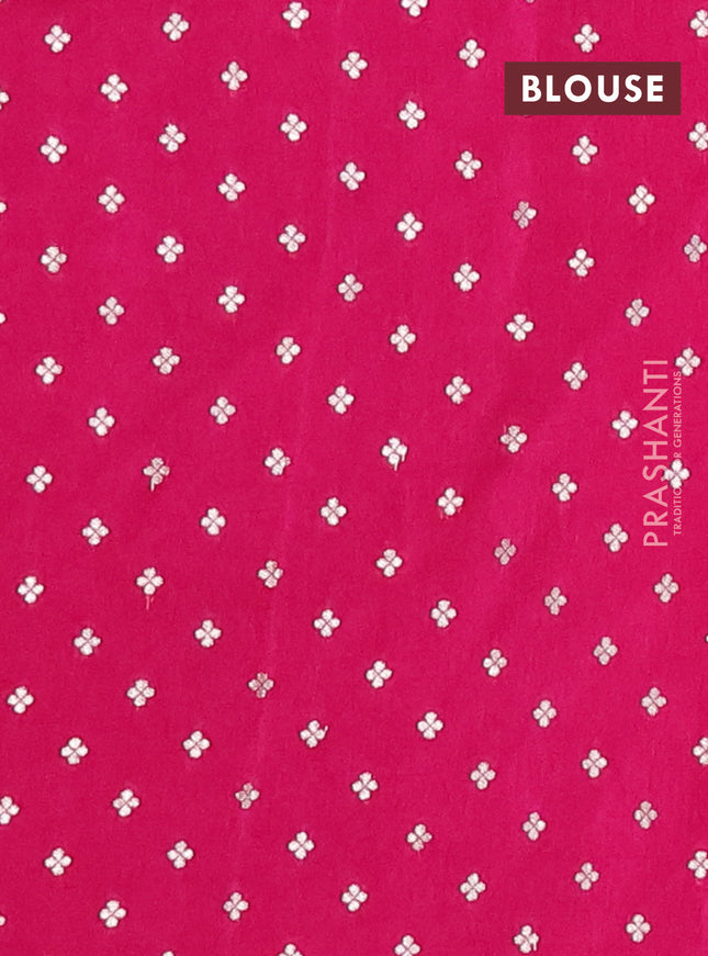 Semi mysore silk saree pink with plain body and zari woven border