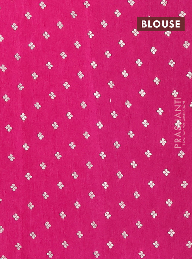 Semi mysore silk saree pink with plain body and zari woven border