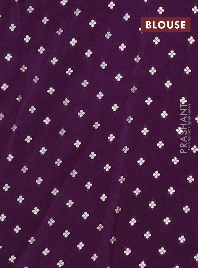 Semi mysore silk saree violet with zari woven buttas and zari woven border