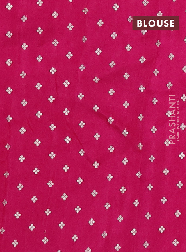 Semi mysore silk saree pink with zari woven buttas and zari woven border