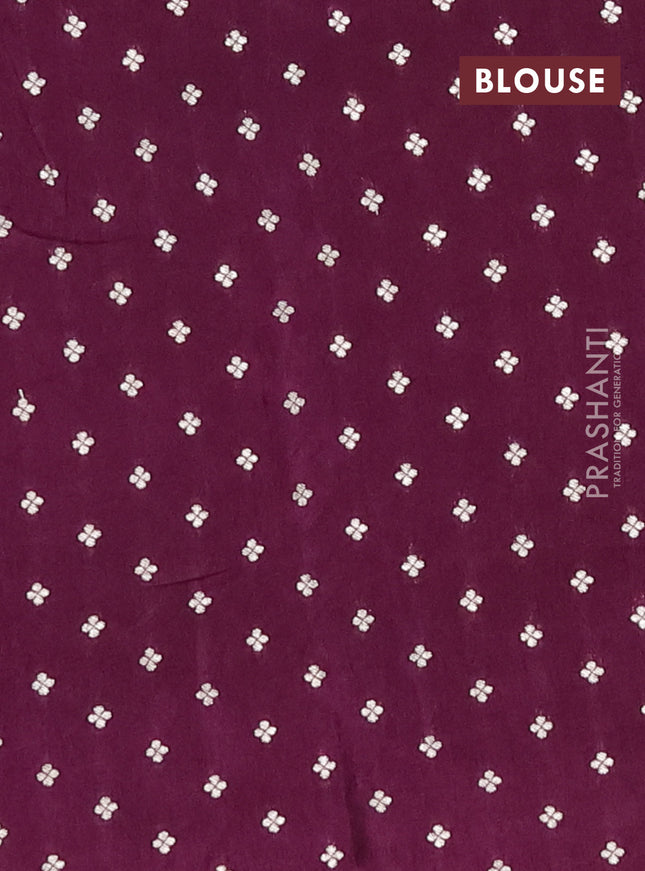 Semi mysore silk saree wine shade with allover zari weaves and zari woven border