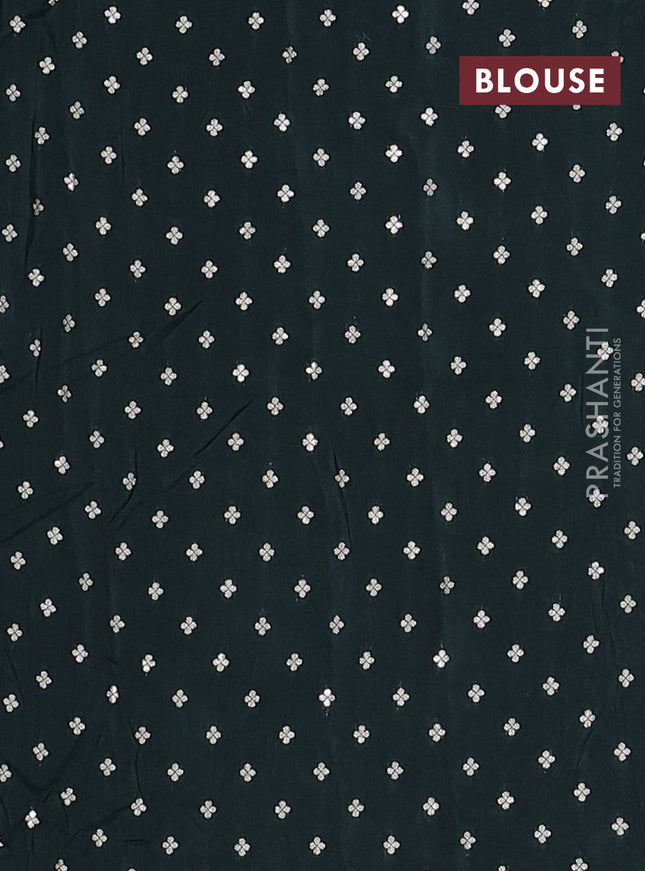 Semi mysore silk saree green with allover zari weaves and zari woven border