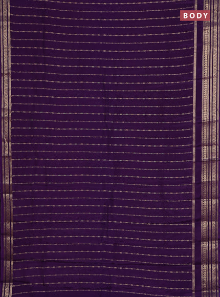 Semi mysore silk saree violet with allover zari weaves and zari woven border