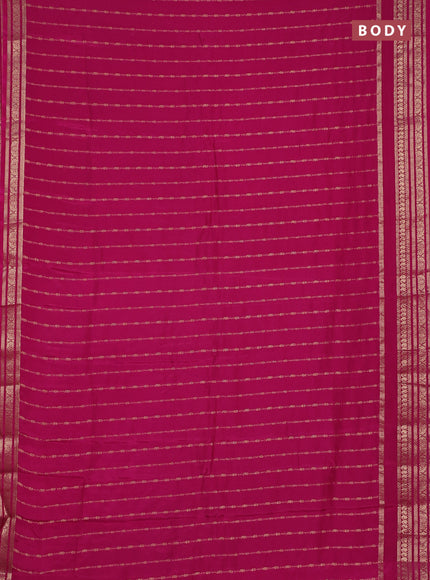 Semi mysore silk saree pink with allover zari weaves and zari woven border