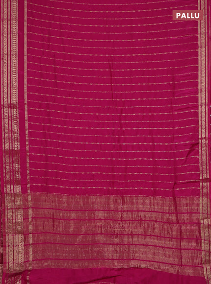 Semi mysore silk saree pink with allover zari weaves and zari woven border