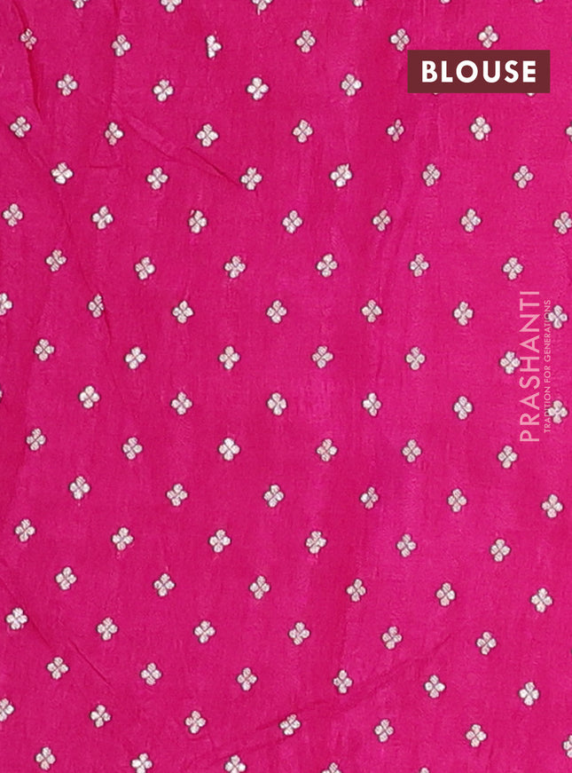 Semi mysore silk saree pink with allover zari weaves and zari woven border