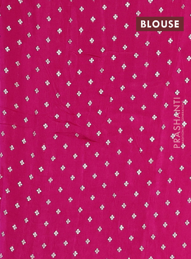 Semi mysore silk saree pink with plain body and zari woven border