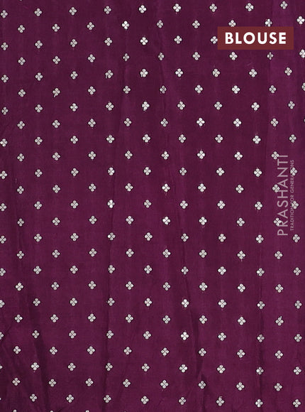 Semi mysore silk saree wine shade with plain body and zari woven border
