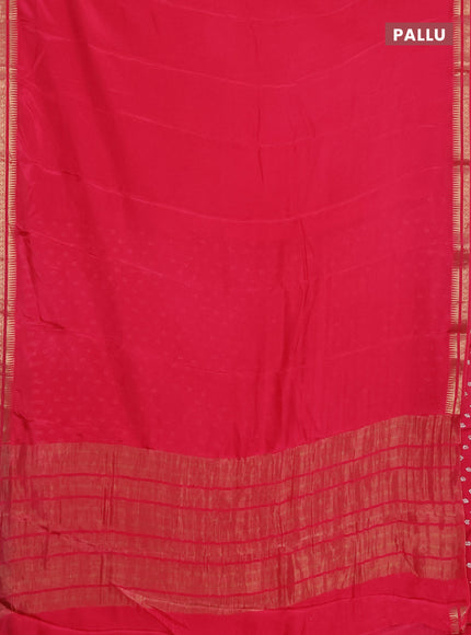 Semi mysore silk saree pink with plain body and temple design zari woven border