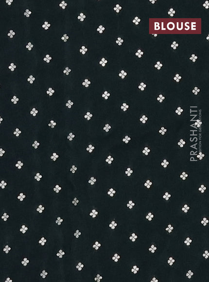 Semi mysore silk saree green with zari woven buttas and rettapet zari woven border