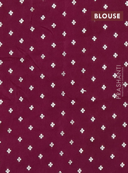 Semi mysore silk saree deep purple with zari woven buttas and rettapet zari woven border