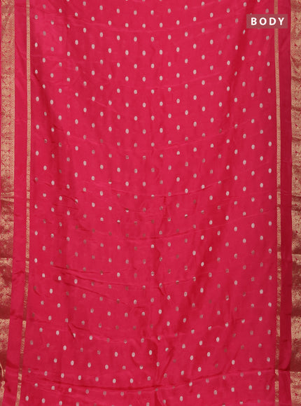 Semi mysore silk saree pink with zari woven buttas and rettapet zari woven border