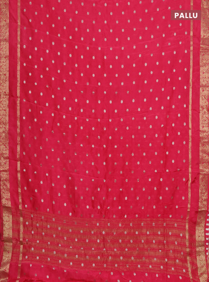 Semi mysore silk saree pink with zari woven buttas and rettapet zari woven border