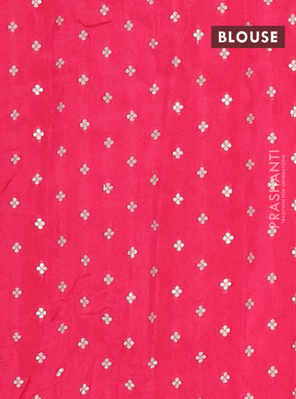 Semi mysore silk saree pink with zari woven buttas and rettapet zari woven border