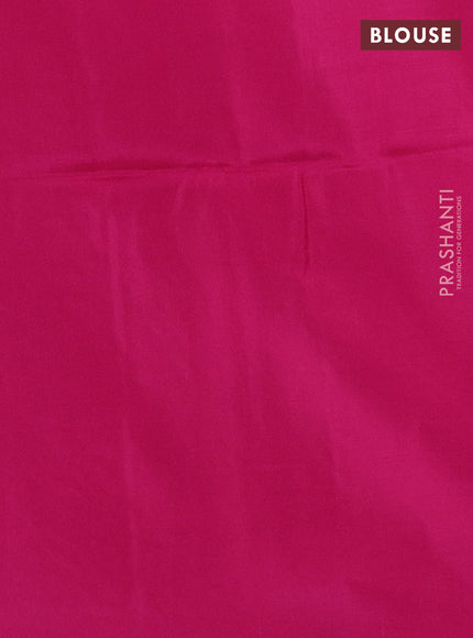 Kanchipuram soft silk saree pink with silver & gold zari woven brocade weaves in borderless style