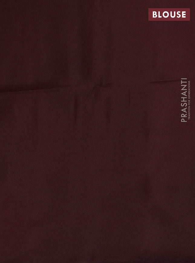 Kanchipuram soft silk saree light blue and deep maroon with allover zig zag zari weaves in borderless style