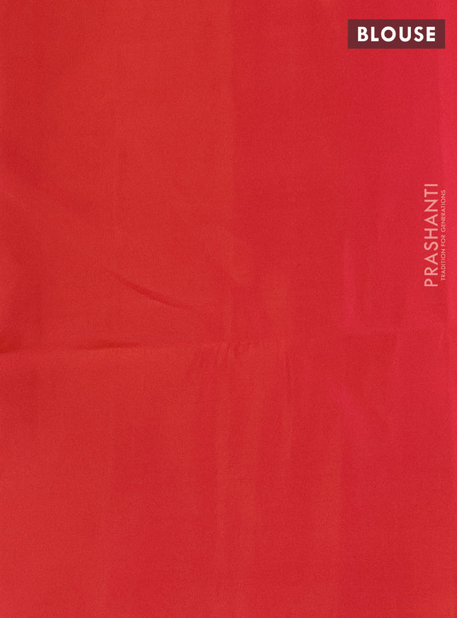 Kanchipuram soft silk saree black and dual shade of pinkish orange with allover zig zag zari weaves in borderless style