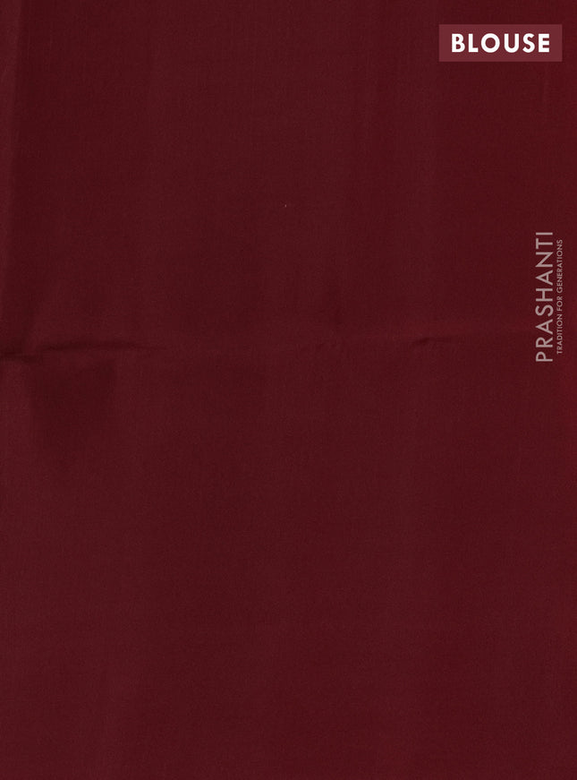 Kanchipuram soft silk saree pastel green and maroon with allover zig zag zari weaves in borderless style