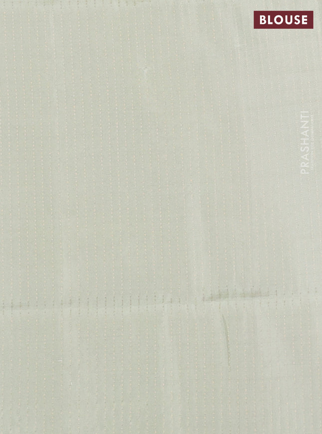 Kanchipuram soft silk saree red and mild pista green with allover zari weaves in borderless style