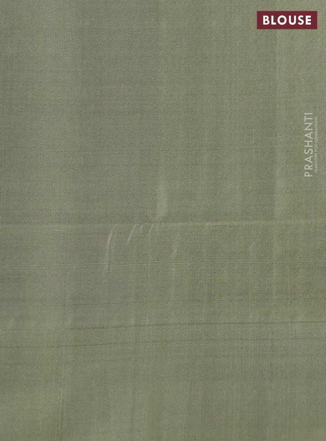 Kanchipuram soft silk saree green and pastel green with allover zari weaves in borderless style