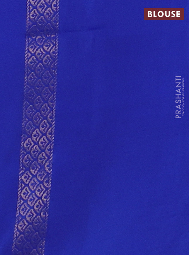 Kanchipuram soft silk saree blue with zari woven buttas and paisley zari woven butta border