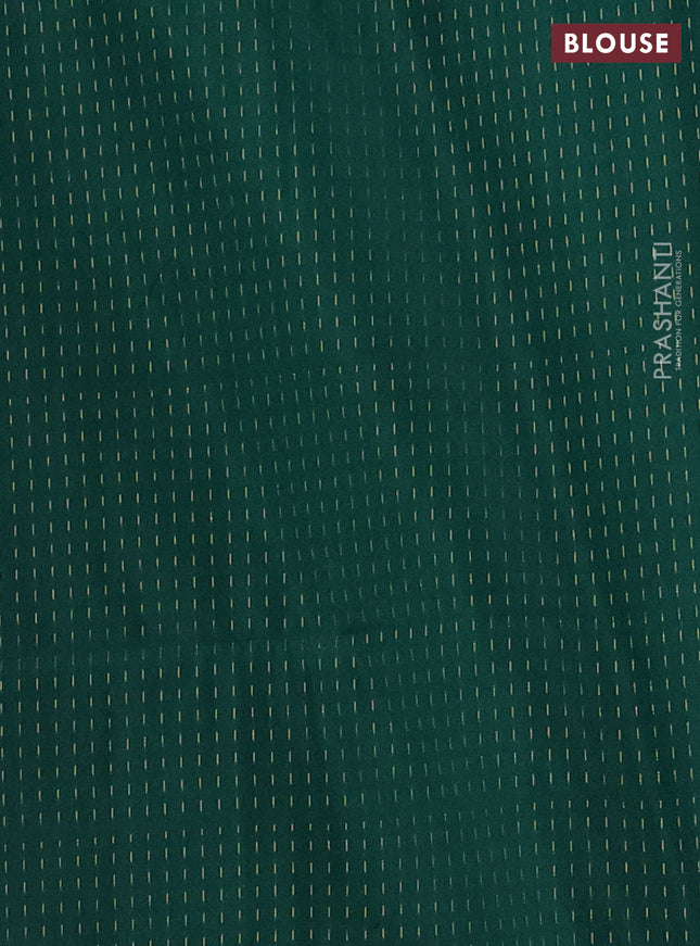 Kanchipuram soft silk saree dual shade of pinkish orange and green with allover zari weaves & buttas in borderless style