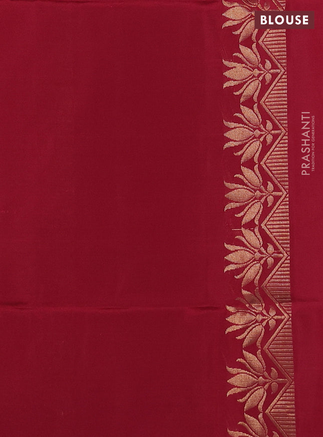 Kanchipuram soft silk saree maroon with zari woven buttas in borderless style