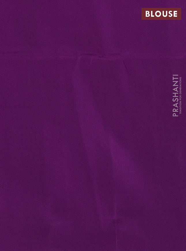 Kanchipuram soft silk saree royal blue and purple with allover zari weaves in borderless style