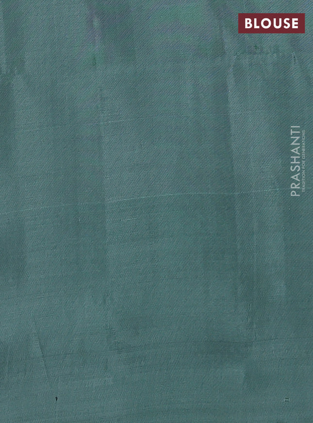 Kanchipuram soft silk saree light green and pastel green with zari woven buttas and rich zari woven border