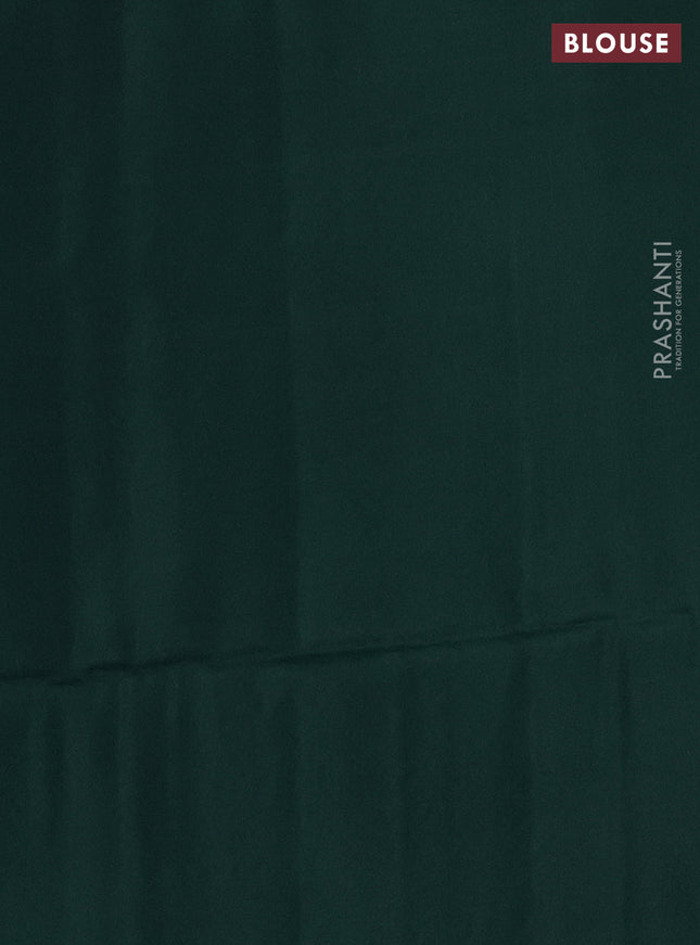 Kanchipuram soft silk saree teal green and green with allover zari woven brocade weaves in borderless style