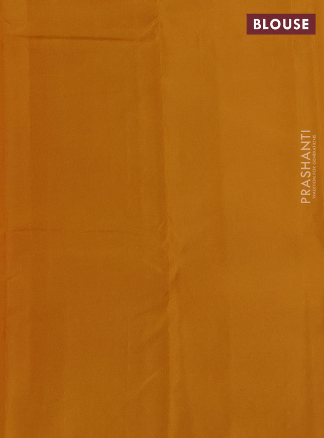 Kanchipuram silk saree pink and mustard yellow with zari woven buttas in borderless style