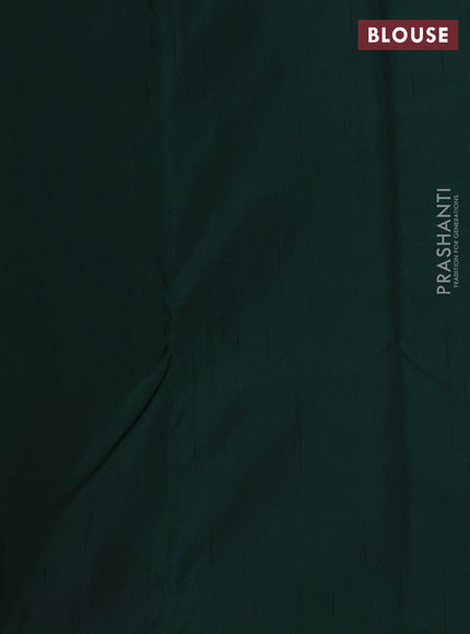 Kanchipuram silk saree maroon and green with zari woven buttas & jute finish in borderless style