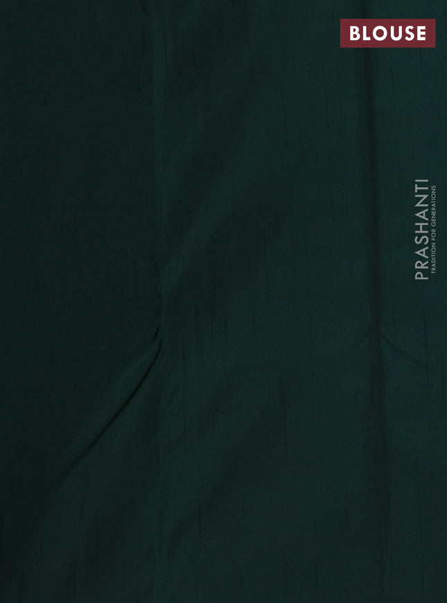 Kanchipuram silk saree maroon and green with zari woven buttas & jute finish in borderless style