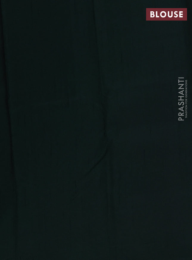 Kanchipuram silk saree wine shade and green with zari woven buttas & jute finish in borderless style