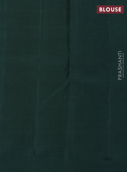 Kanchipuram silk saree ccream and bottle green with allover zari woven brocade weaves in borderless style