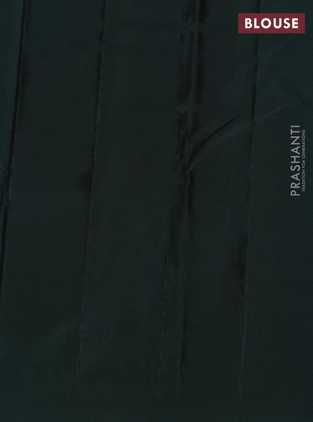 Kanchipuram silk saree red and bottle green with zari woven buttas in borderless style