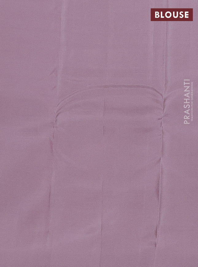 Kanchipuram silk saree bottle green and grey shade with allover copper zari weaves & buttas in borderless style