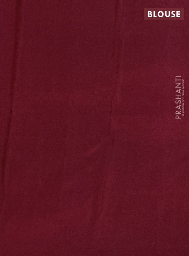 Kanchipuram silk saree teal blue and maroon with half & half style and rich zari woven border