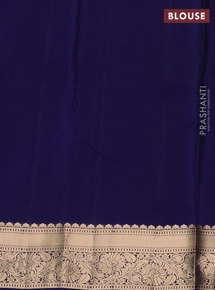 Kanchipuram silk saree green and blue with zari woven buttas and zari woven border