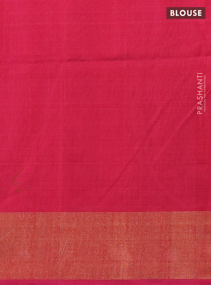 Ikat silk cotton saree violet and pink with allover ikat weaves and zari woven border