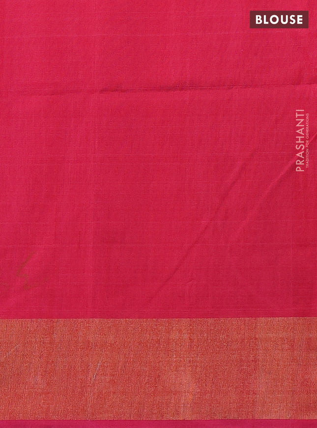 Ikat silk cotton saree violet and pink with allover ikat weaves and zari woven border