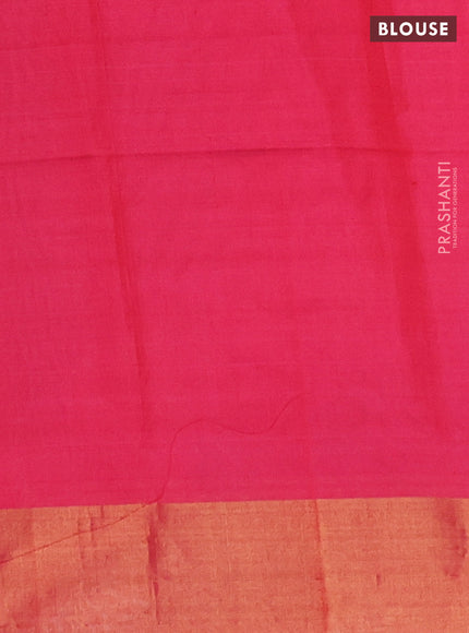 Ikat silk cotton saree coffee brown and peach pink with allover ikat weaves and zari woven border