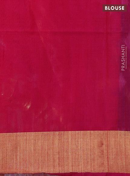 Ikat silk cotton saree blue and pink with allover ikat weaves and zari woven border